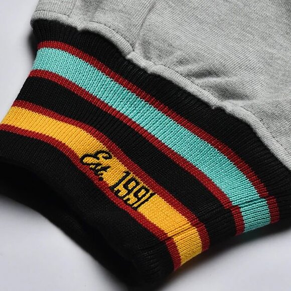 AACA Retro 90s Joggers HBCU Pride Sweatpants w/ Striped Cuffs, Gray - Picture 3 of 5